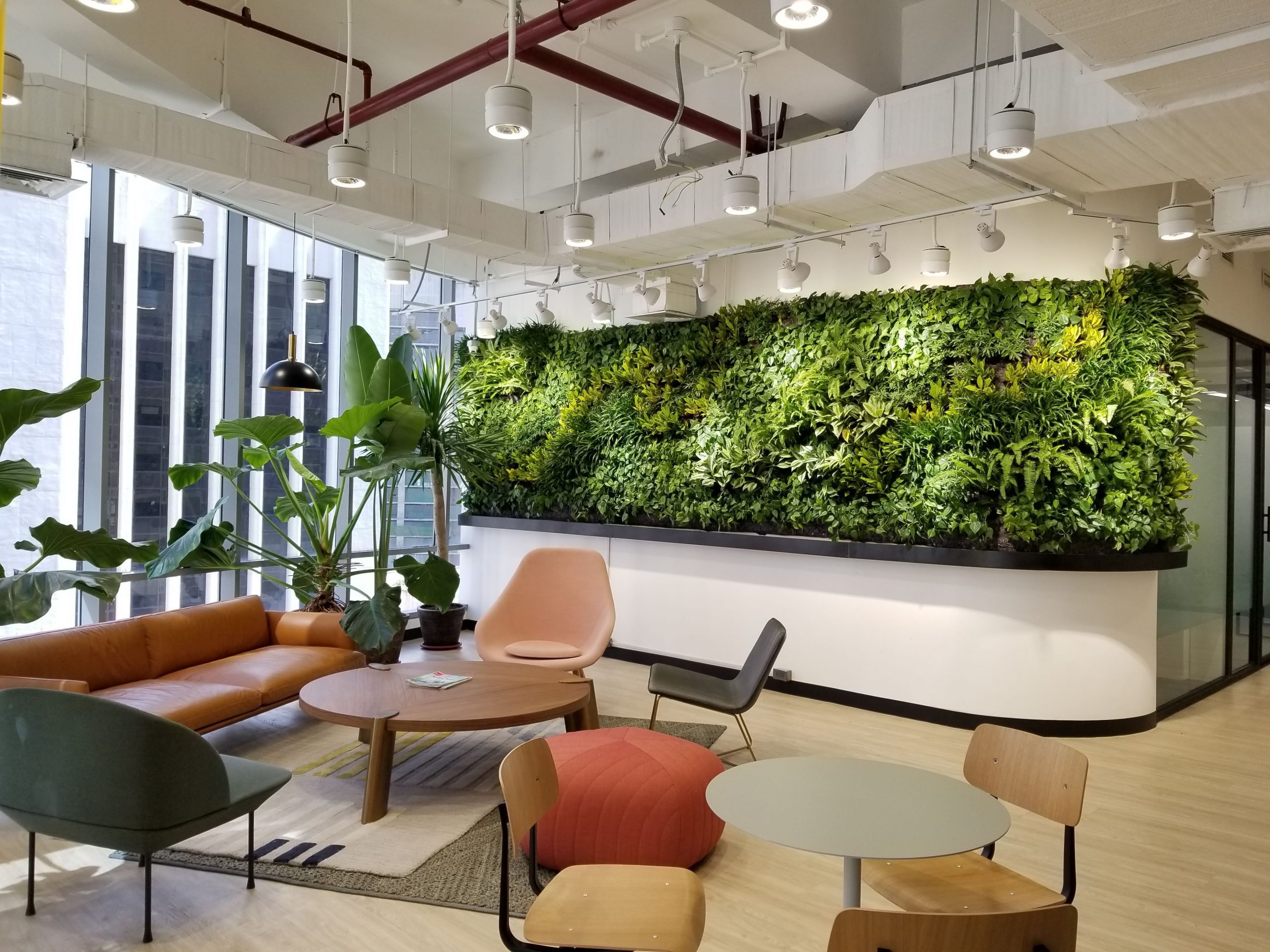 Socialdesk vertical landscape installation