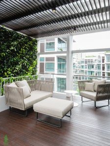 balcony green wall
